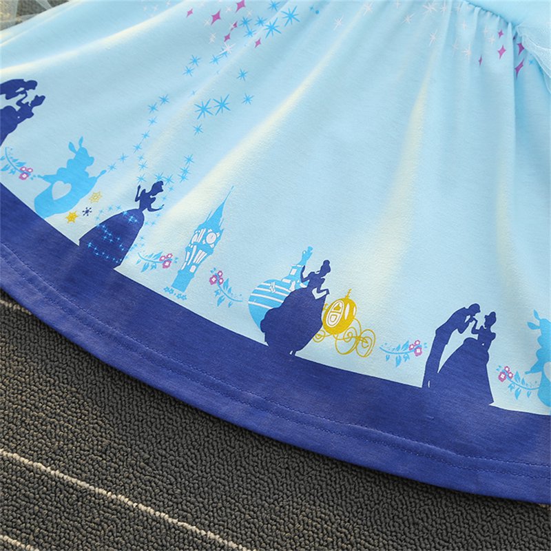 Blue Princess Dress for Toddler Girls 1-2T - Formal Tulle Costume for Birthday Halloween Christmas