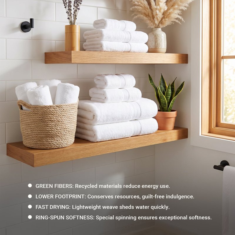 White 12-Piece Eco-Friendly Cotton Washcloth Set - Reusable & Absorbent - Superior