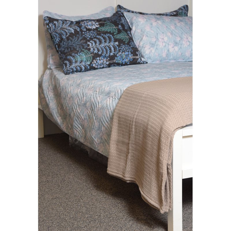 Cotton Waffle Weave Twin Blanket - Taupe - Soft & Cozy Bedding