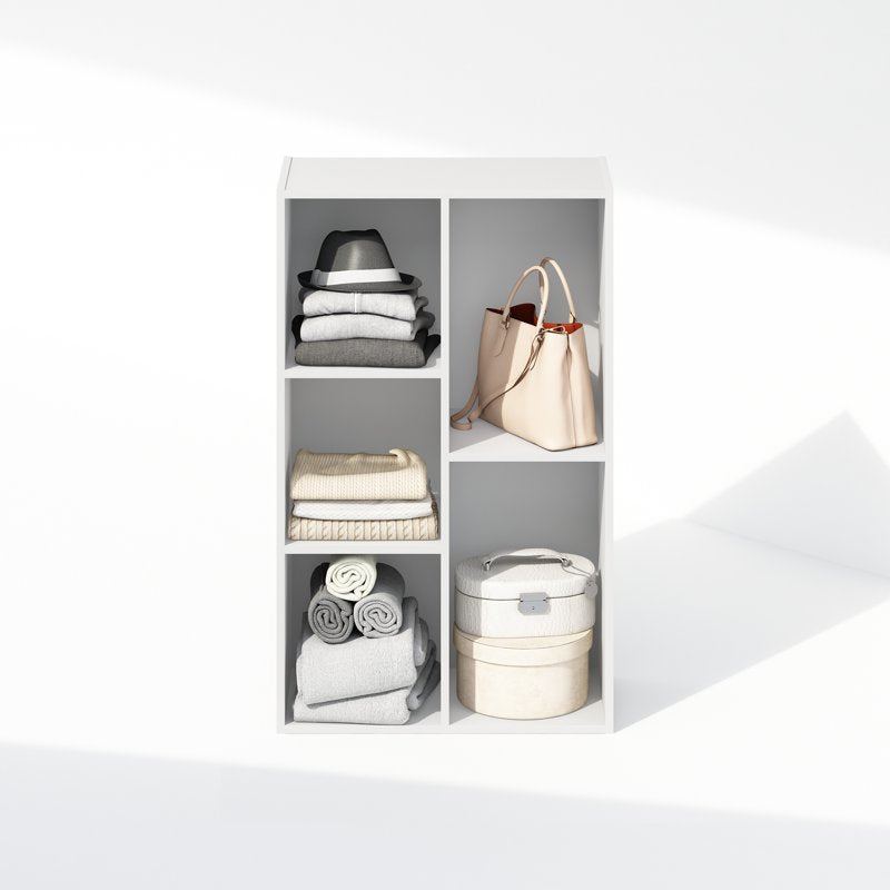 5-Cube Reversible Open Shelf Multipurpose Bookcase - White & More