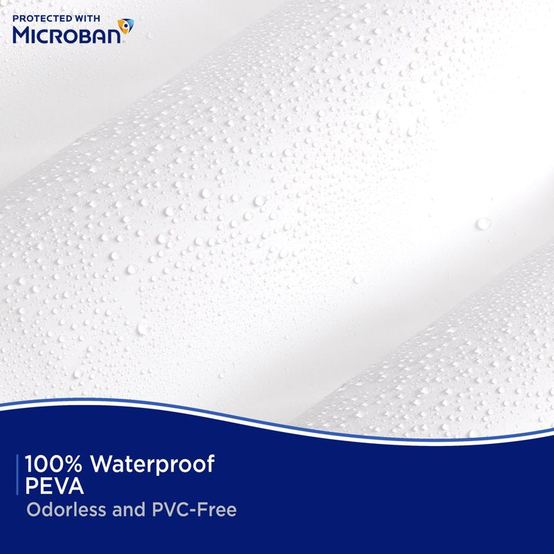 Heavyweight PEVA Shower Liner with Microban Protection - White, 70x72 Inches