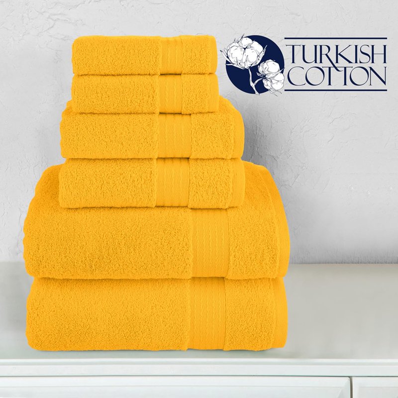 Luxury Turkish Cotton Towel Set - 6 Pieces Squash Variation