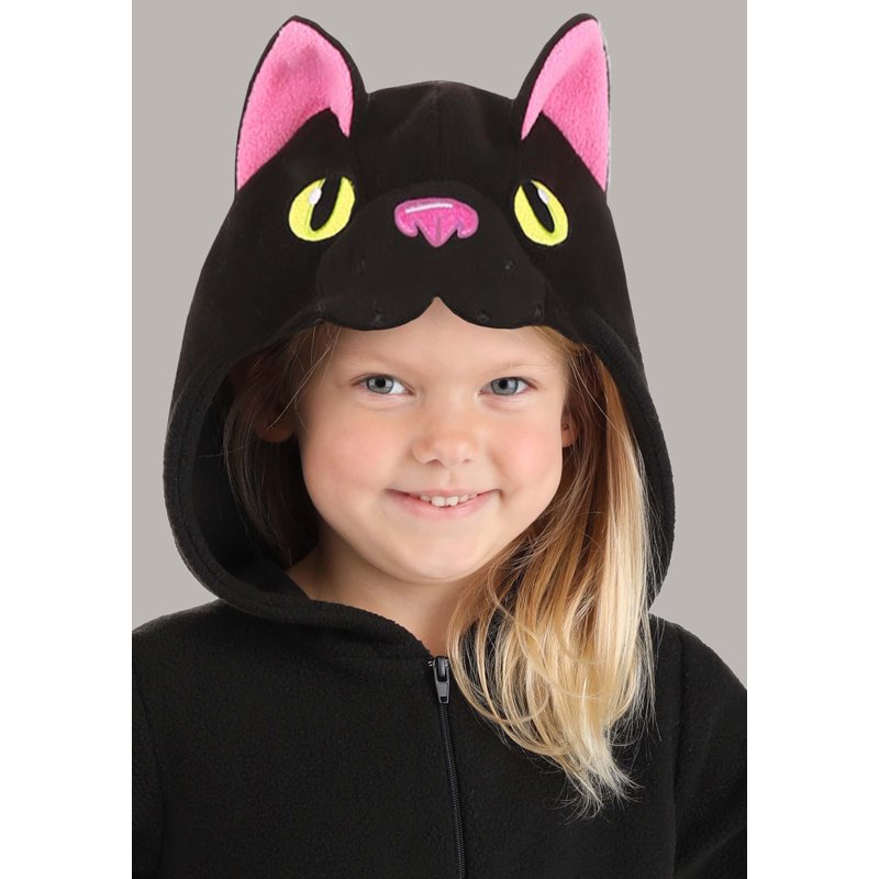 Toddler Black Cat Onesie Costume - 4T Fleece Halloween Dress-Up