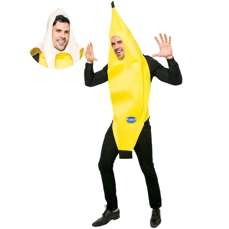 Joyfy Adult Banana Costume XL Plus - Funny Fruit Halloween Cosplay for Men & Women