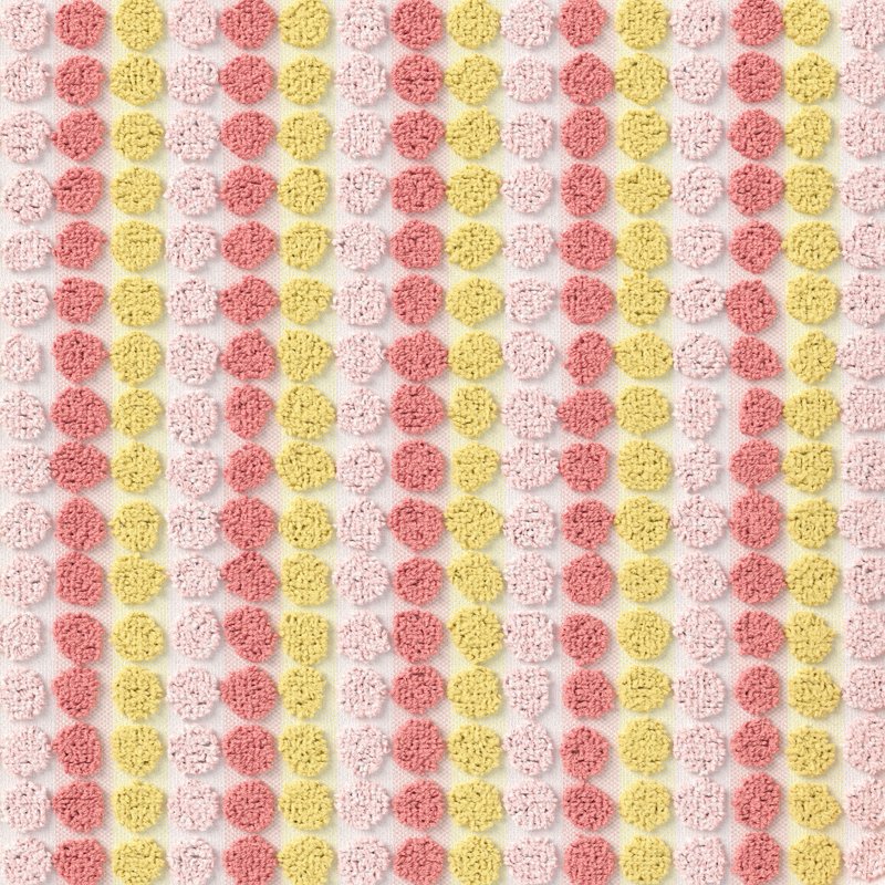 Kids Cotton Jacquard Bath Towel - Pink & Yellow Dot, 27x52 Inches