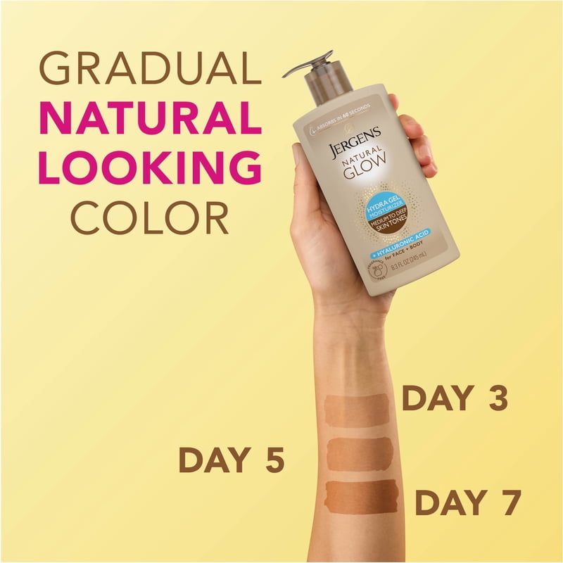 Jergens Natural Glow Hydra Gel Moisturizer, Gradual Tanning Lotion,