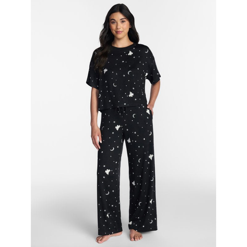Black Soot Halloween & Fall Women's Hacci Knit Sleep Pants with Pockets - XS-3X