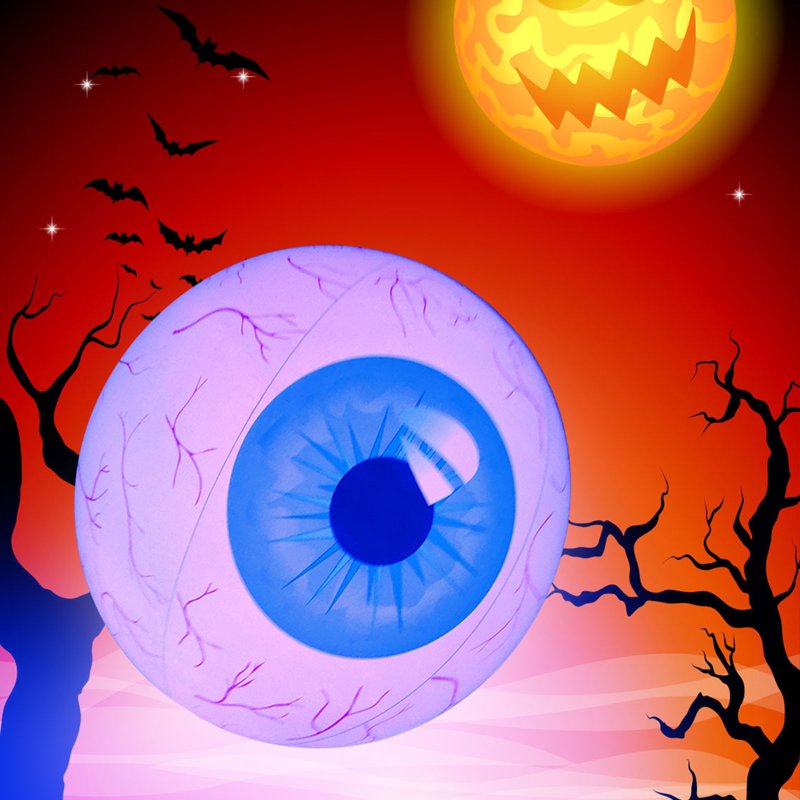 Inflatable Halloween Bloodshot Eyeball Decorations with LED Lights - 15.7 Inch, Indoor & Outdoor Lawn Party D