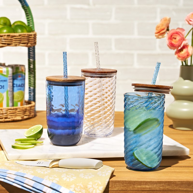 21 oz Tritan Swirl Texture Sipper Tumbler Set - 2 Pieces