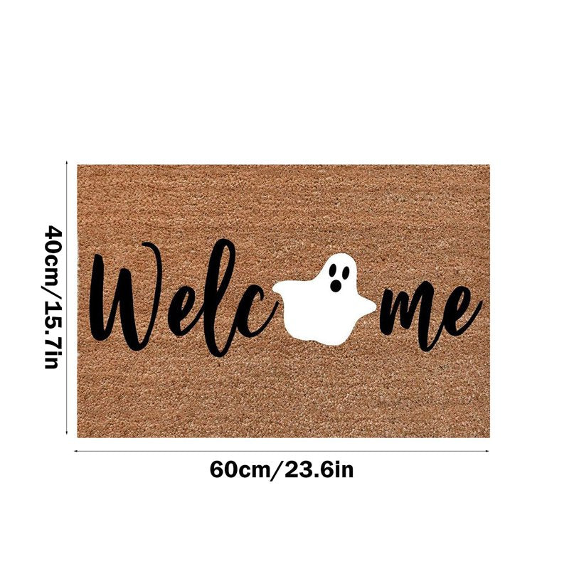 Halloween Specter Door Mat 23.6x15.3in Absorbent Skidproof Entryway Rug - Ghost Design, Machine Washable, by MPOISVA (Variation 02_Ghost Mat 40x60)