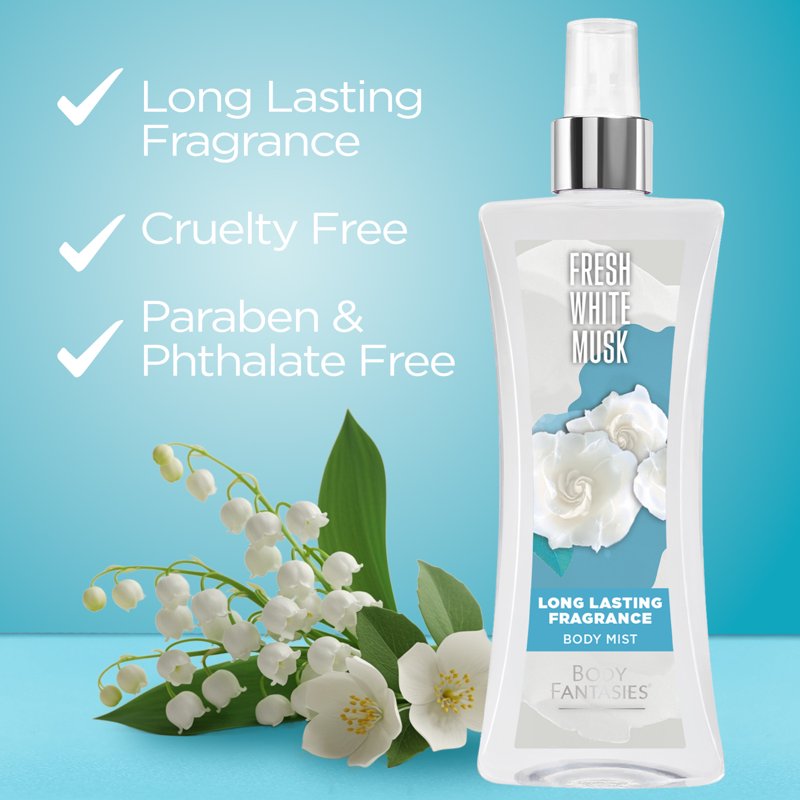 Fresh White Musk Fragrance Body Spray - Long-Lasting Floral Scent