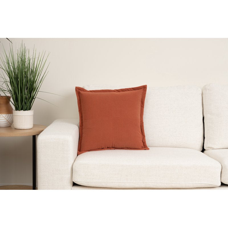 Brown 18x18 Inch Corduroy Velvet Decorative Throw Pillow - Mainstays