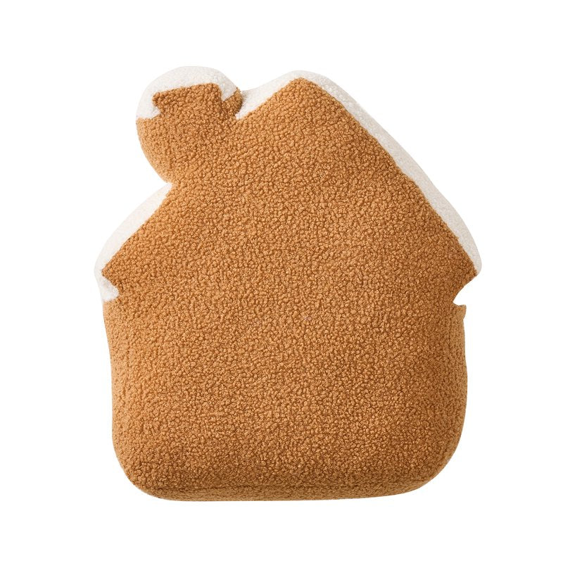 Gingerbread House Shaped Decorative Pillow - 16x14 Farmhouse Accent