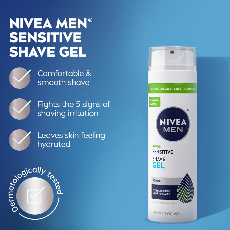 Sensitive Shave Gel for Men with VitaminPro Complex - 7 oz