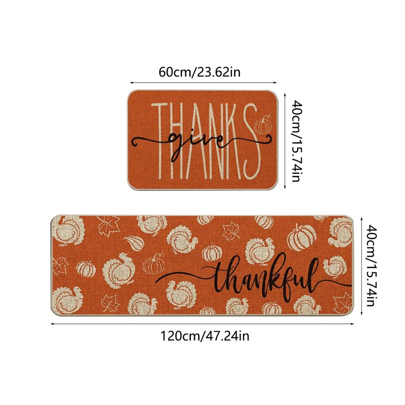 Aihimol Fall Theme Kitchen Rugs & Mats Set of 2 - Free Size, A