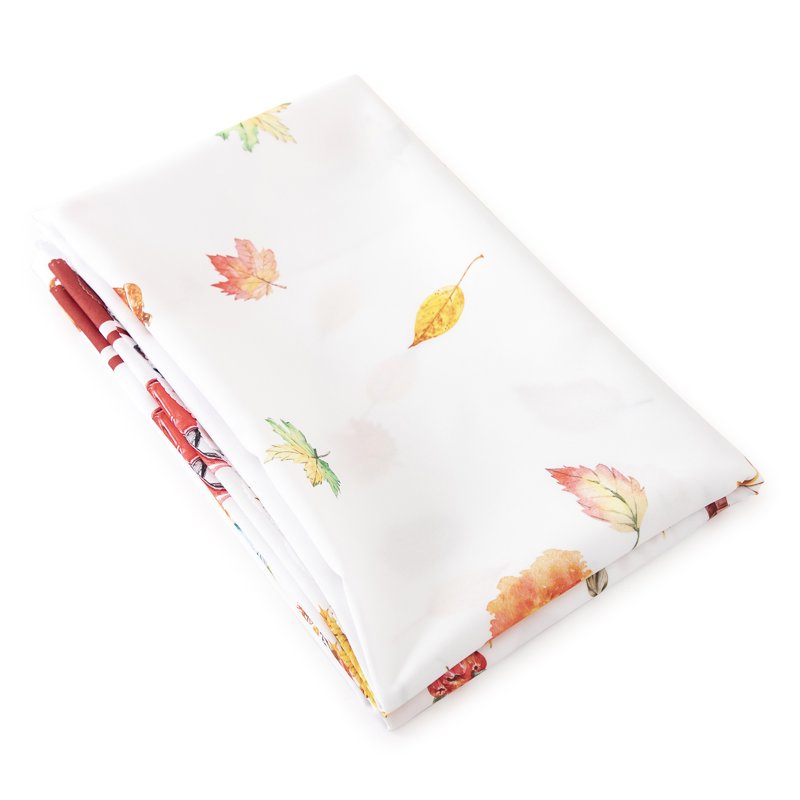 Christmas Tablecloth 60 Inch Round - Heavy Duty Polyester, Yellow & Red