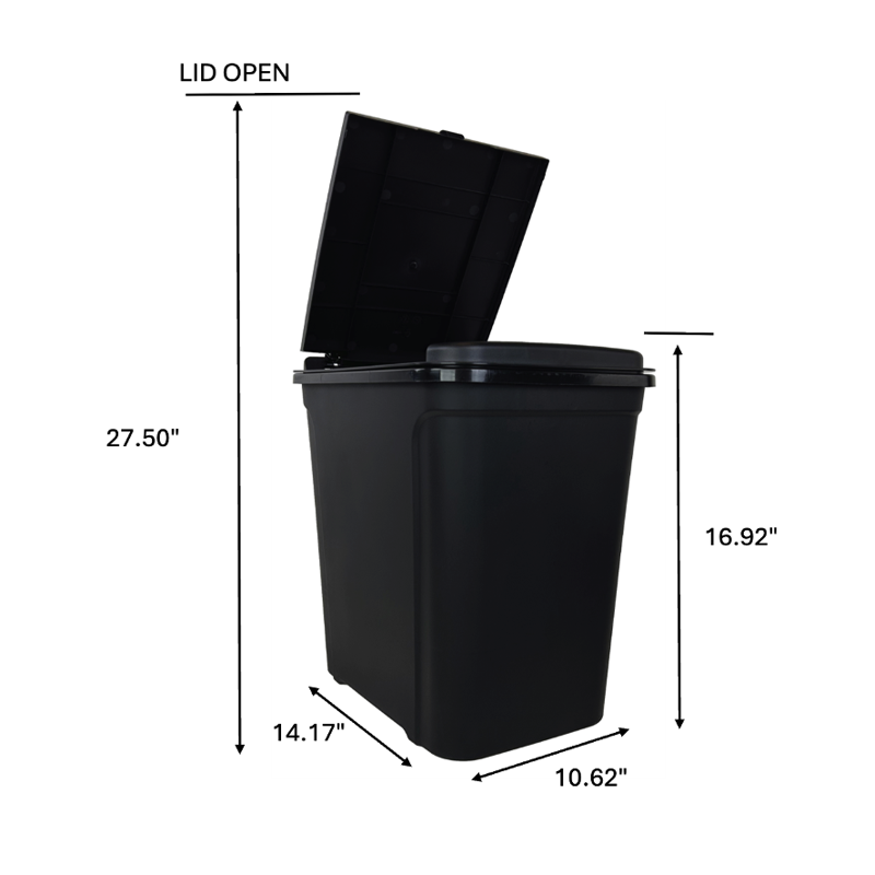 7.6 Gallon Plastic Kitchen Trash Can with Touch Top Lid - Black