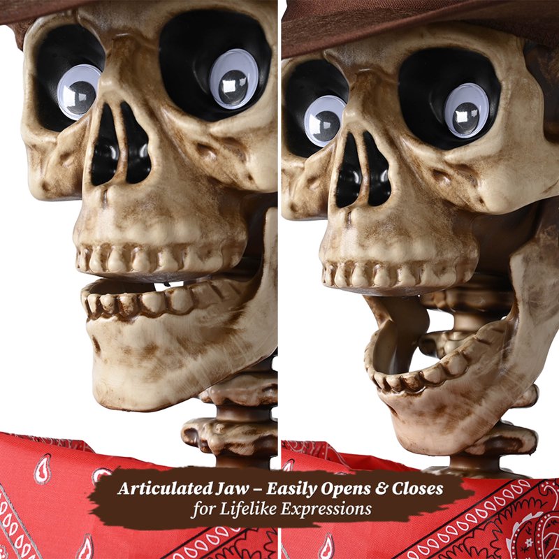 Halloween Pirate Skeleton Costume 2-Pack - Life-Size Cowboy Decor for Outdoor Indoor Use