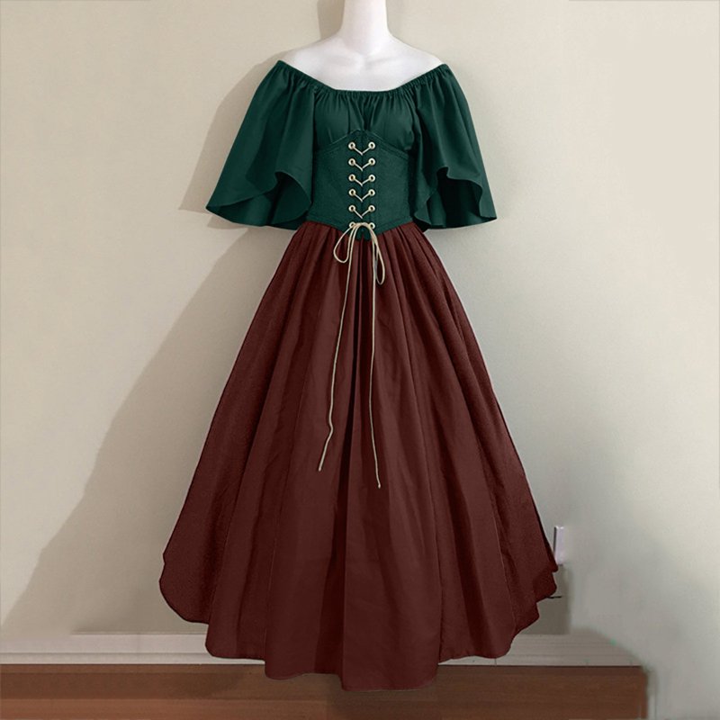 Medieval Renaissance Costume Dress for Women Plus Size Irish Traditional Gown