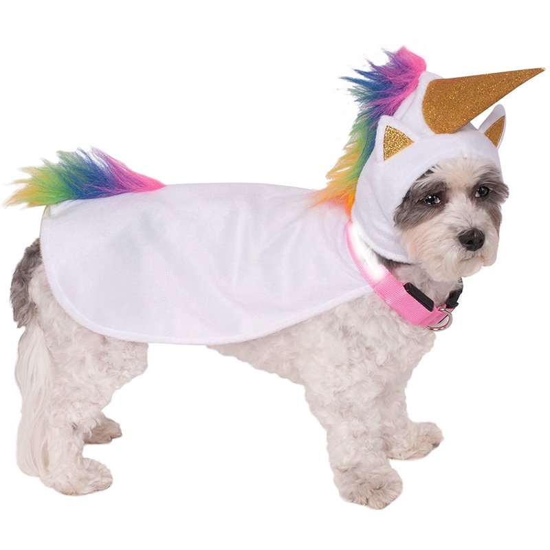 XL Unicorn Dog Costume with Light-Up Collar - Pet Halloween Costume
