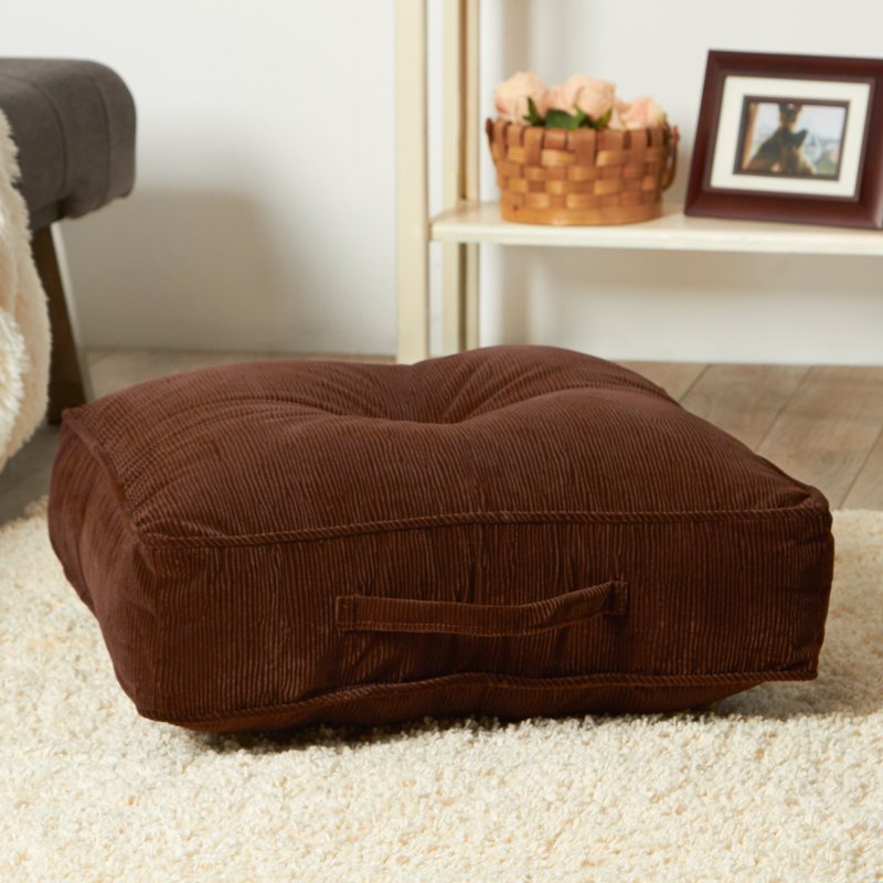 Greendale Home Fashions Omaha Bitter Microfiber Square Floor Pillow 21 Inch - Wine Red
