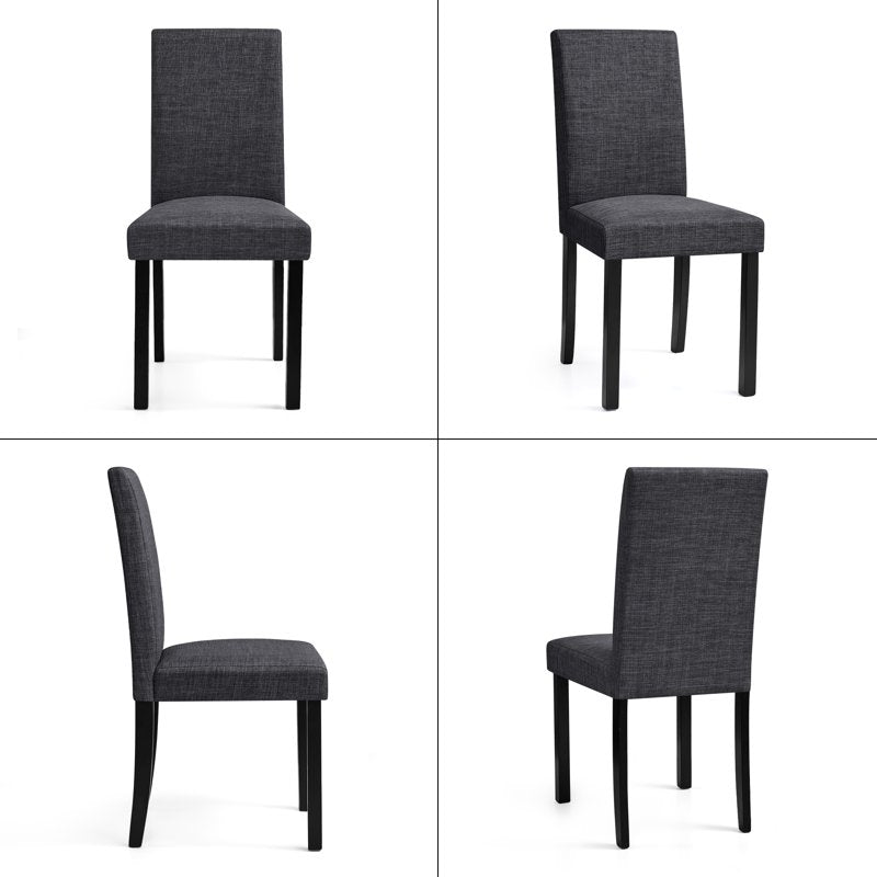 Linen Upholstered Dining Chairs Set of 2 - Dark Gray