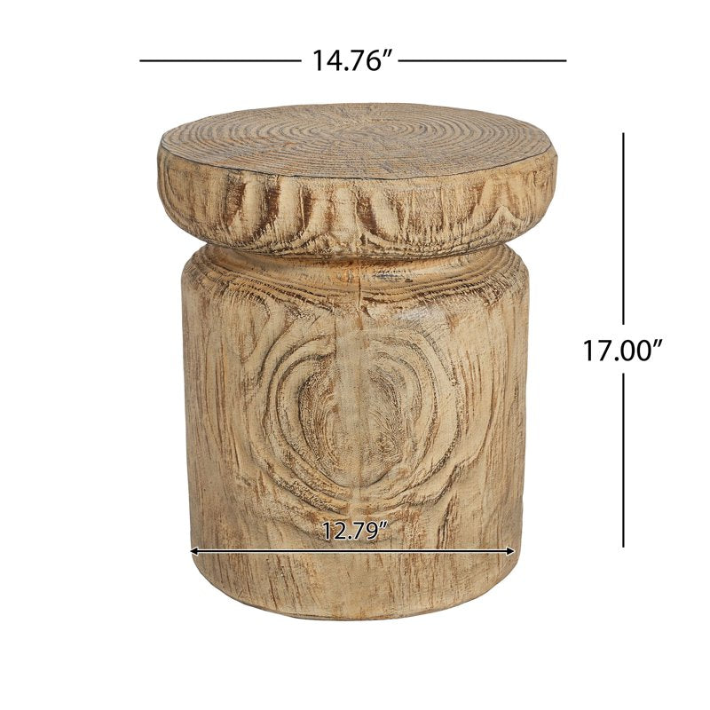 Wood Grain Side Table - MGO Lightweight Concrete Tree-Stump