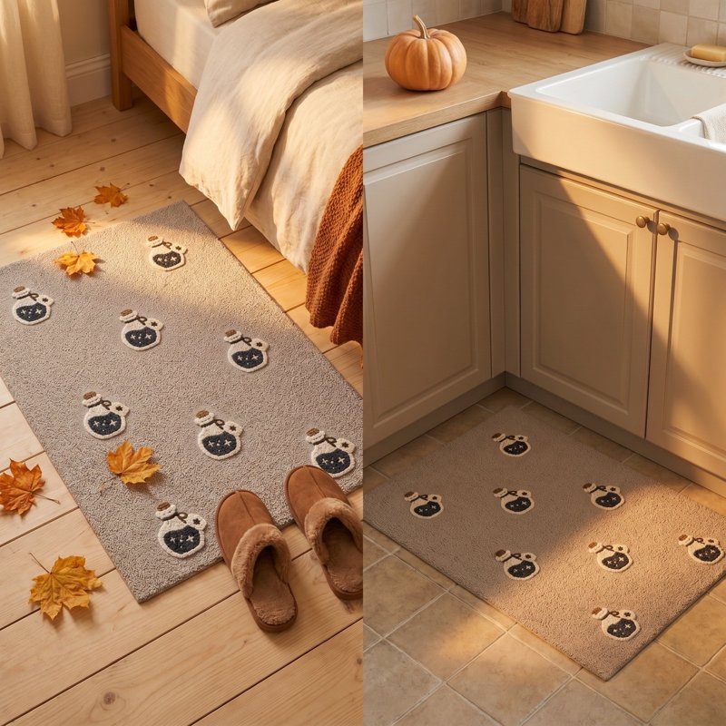 OutmaxHome Halloween Potion Jar Doormat - 15.8x23.6 Inch Non-Slip Indoor Outdoor Rug, Festive Halloween Decor, Variation O
