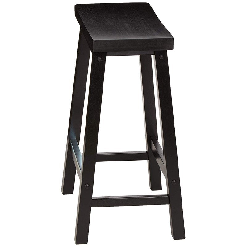 Backless Saddle Counter Height Stool Set of 2 - Black