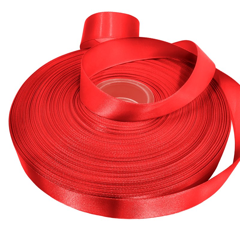 Red Satin Ribbon 7/8 Inch x 100 Yards - Single Face Craft & Gift Wrap
