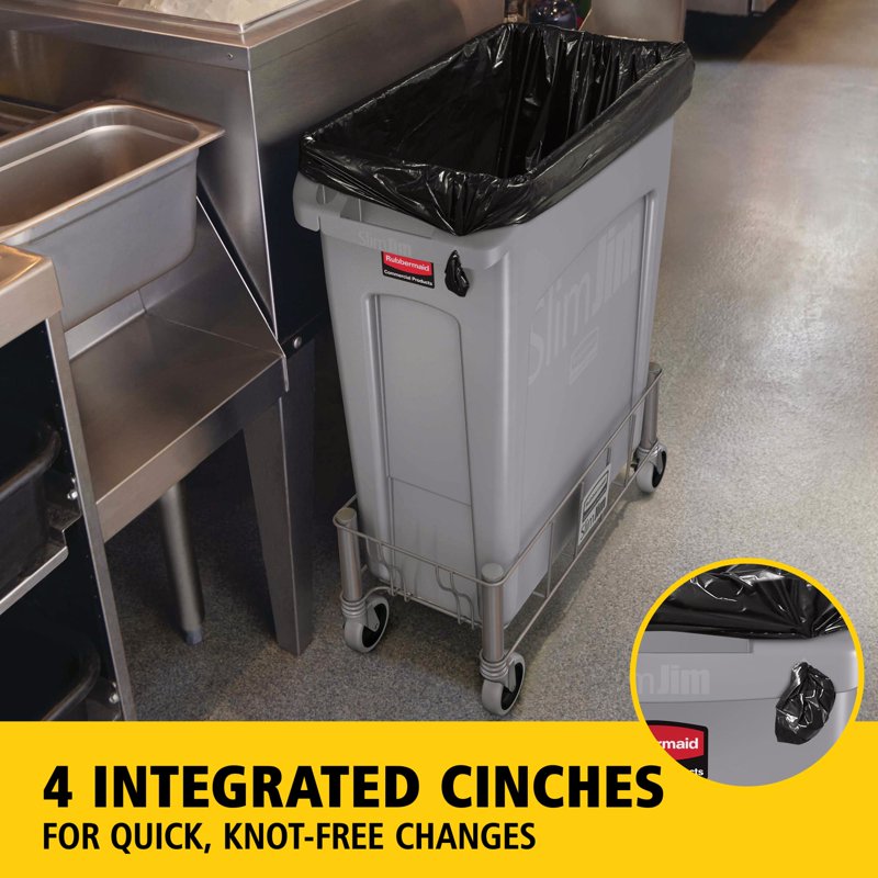 23 Gallon Vented Slim Jim Trash Can - Gray