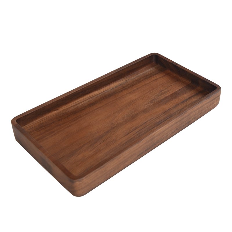 Acacia Wood Tray Organizer - Walnut, Single Tray