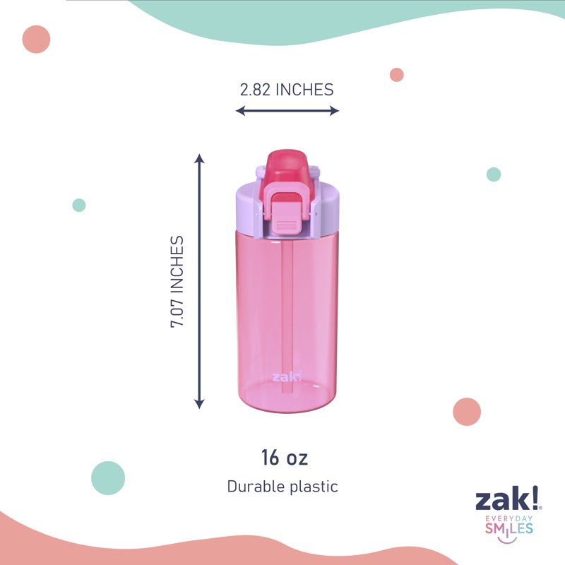 16oz Pink Jubilation Water Bottle - Durable & Leakproof