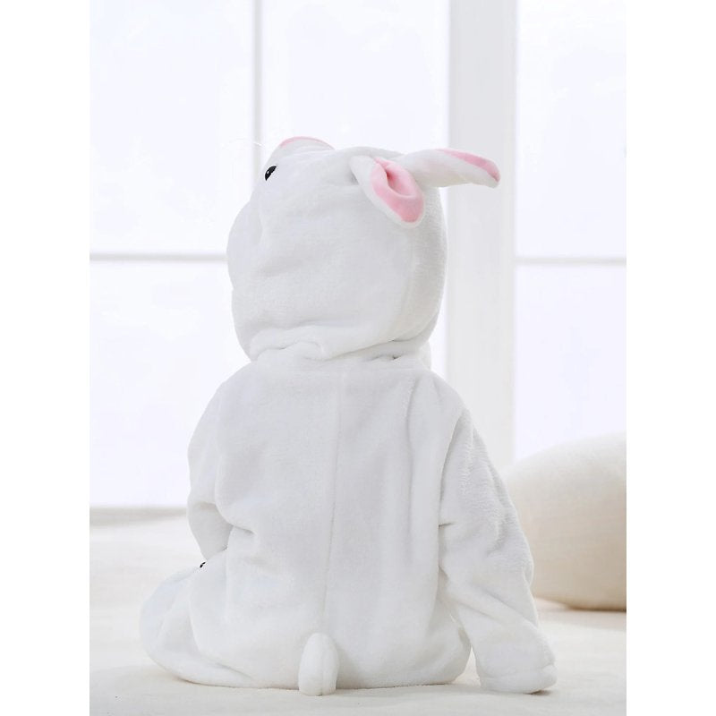 Baby Animal Costume Romper White Rabbit 18-24 Months - Unisex Fall Winter Cute Jumpsuit