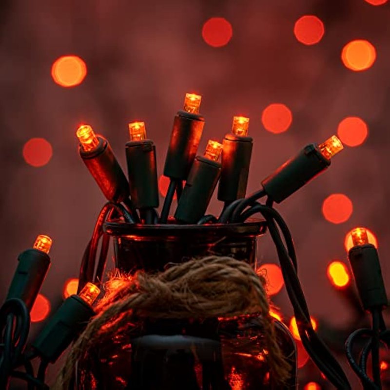 Wick's Outdoor Living LED 5MM Orange Holiday String Lights - 24 FT, 70 Bulbs, Indoor & Outdoor Use