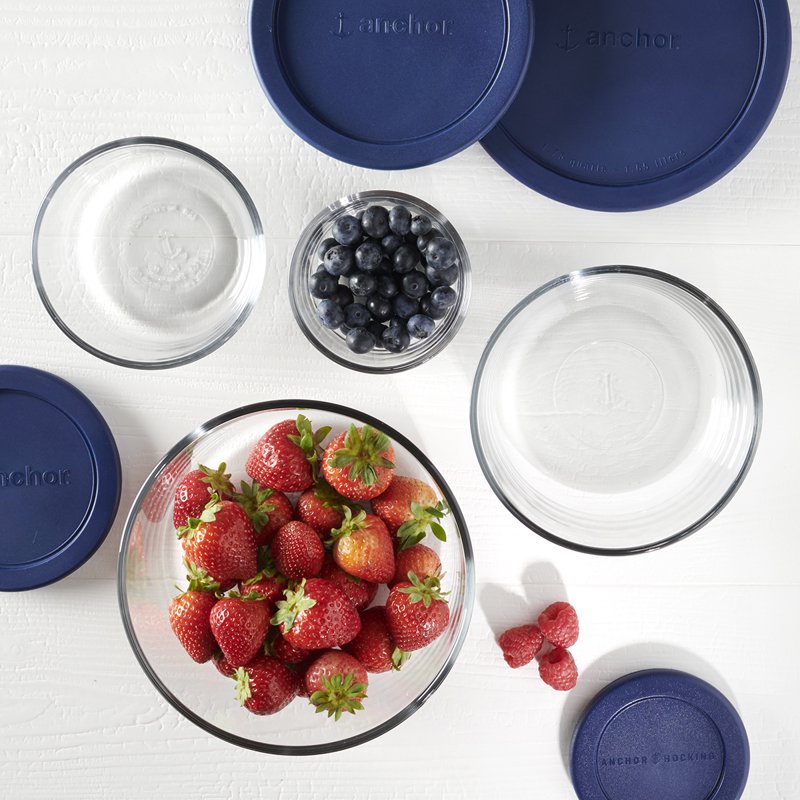 8-Piece Glass Food Storage Container Set with Lids - Round