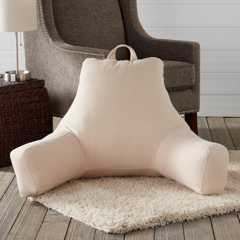 Off-White Jumbo Polyester Bed Rest Pillow with Support & Handle