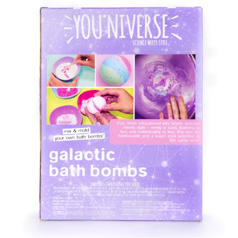Galactic Bath Bombs Kit - Create 5 Colorful Fizzing Shapes