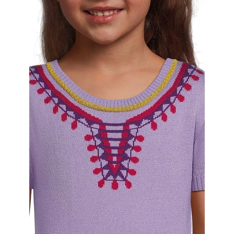Toddler Girl Purple Cosplay Sweater Dress - Asha 2T Variation