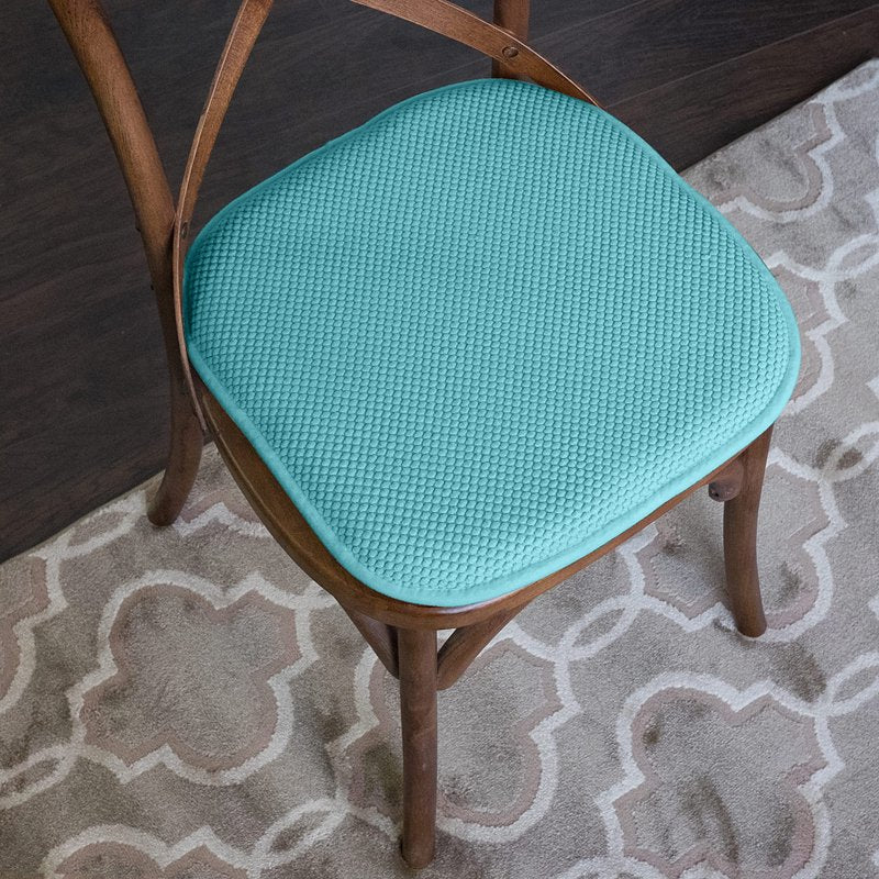 Memory Foam Honeycomb Non-Slip Chair Cushion Pad - 16" x 16", 12-Pack Teal