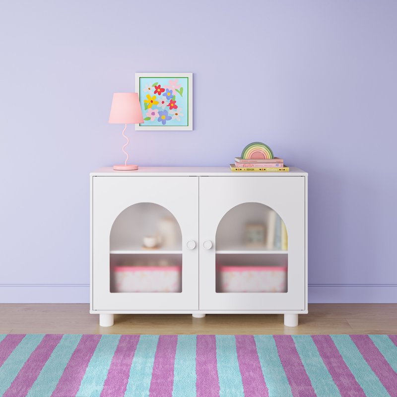 Kids Arched Storage Accent Cabinet with Acrylic Doors