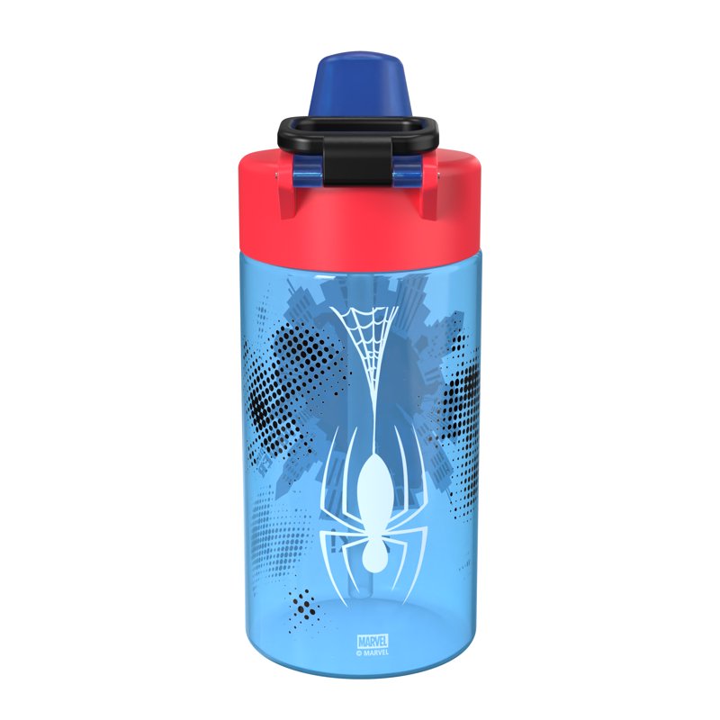 Spiderman 16oz Durable Plastic Water Bottle with Locking Lid - Blue