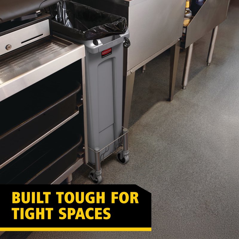 23 Gallon Vented Slim Jim Trash Can - Gray