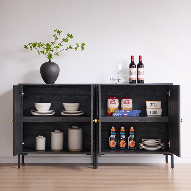 Wooden Buffet Cabinet with Storage - Grey, 3 Pack