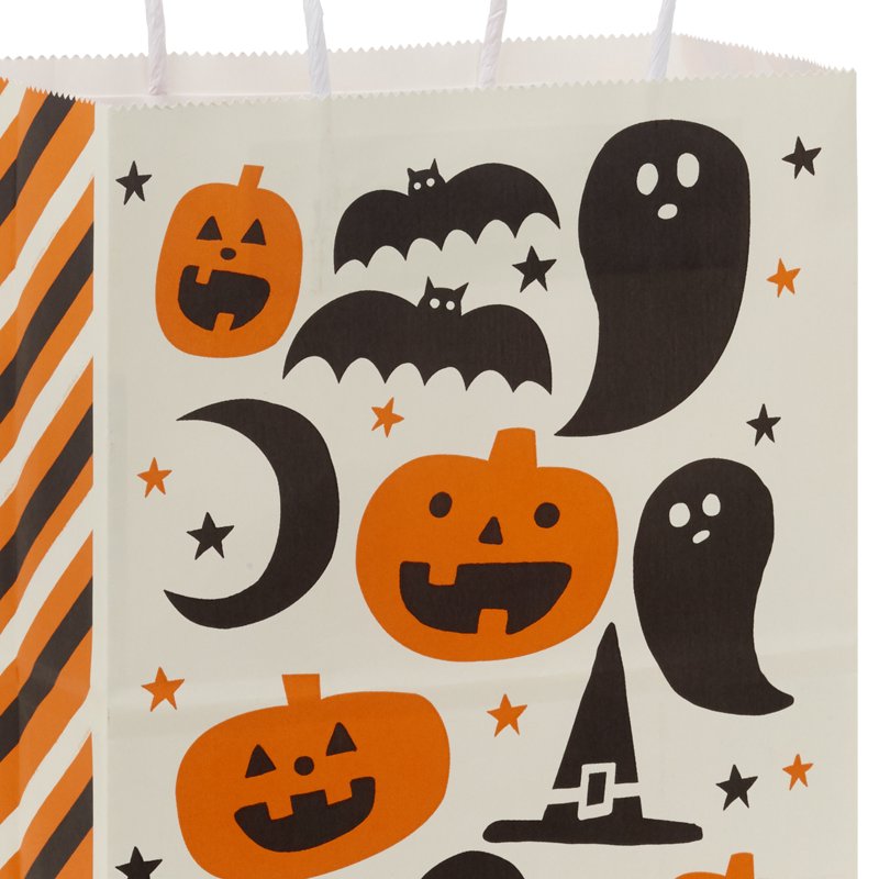 Halloween Gift Bag with Pumpkins Ghosts and Bats - Medium Size
