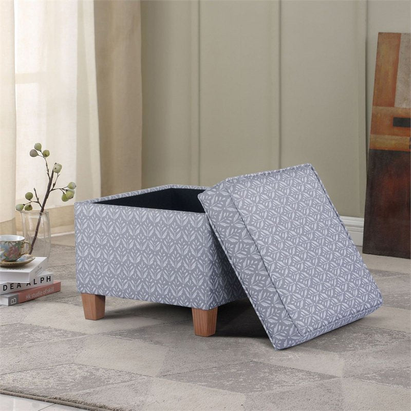 Square Storage Ottoman with Lift Off Lid - Multiple Colors