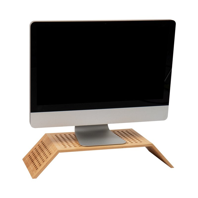Monitor Stand Ventilated Laptop Riser - Desktop Organizer, Bamboo, Brown - Variation of THIS listing