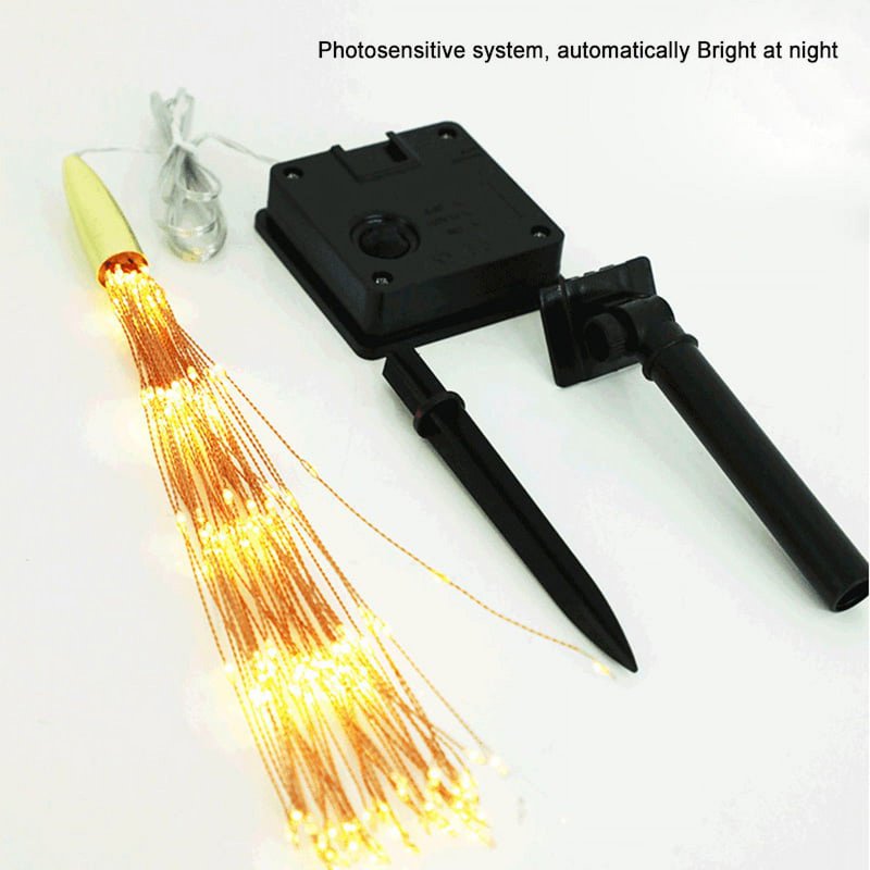 Solar Firework String Lights for Christmas & Holiday Decor - 200 LEDs Copper Wire Fairy Lights