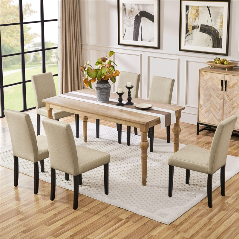 Modern Upholstered Dining Chairs Set of 2 - Khaki