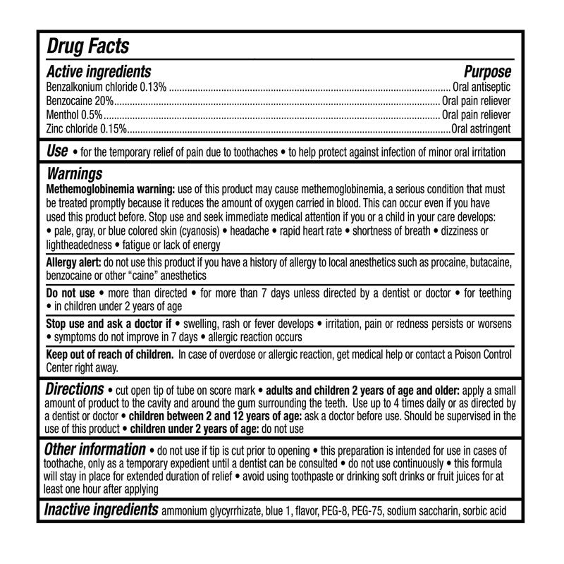 4X Medicated Toothache and Gum Pain Relief Gel, 0.25 oz
